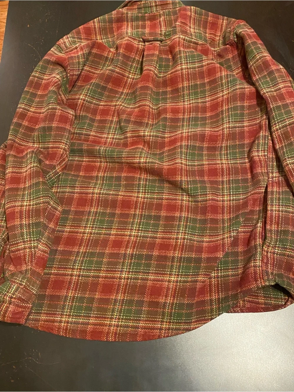 Orvis Red and Green Plaid Casual Button-Down Shirt
